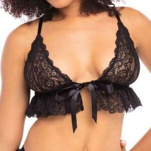 Oh La La Cheri
Women's Triangle Cup Bralette with Functional Front Tie Closure